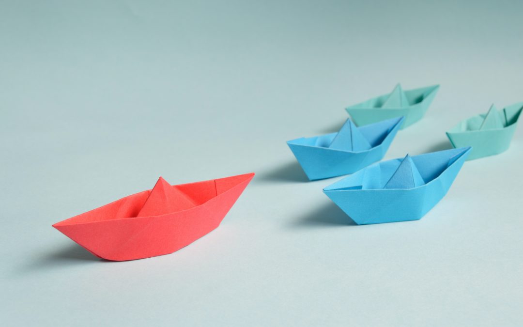 coloured paper boats